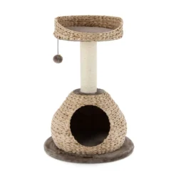 Klein Katzenbaum mit Höhle & Natürlichem Sisal & Handgefertigter Korb φ 48 x 70,5 cm