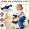 Kleinkind Aufsitzspielzeug Fahrzeug mit Stauraum unter dem Sitz Lichter Musik & Hupe Weiß