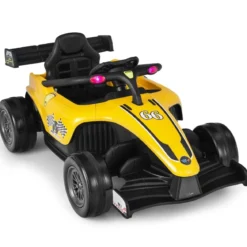 Kleinkind-Elektroauto 12-V-Kinderauto Elektrisches Rennauto für Kleinkinder mit Fernbedienung Gelb
