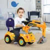 Kleinkinder Sitzbagger Kinderbagger Sandbagger mit zwei Schaufeln Gelb 103 x 29 x 46,5 cm