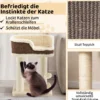 Klein Kratzbaum mit Plüschsitz & Ball & Sisal-Kratzsäulen Katzenbaum Katzenkratzbaum Beige
