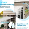 Klemmmarkise 200cm Balkonmarkise ohne Bohren mit Handkurbel Höhenverstellbar & UV-beständig 200 cm Weiß
