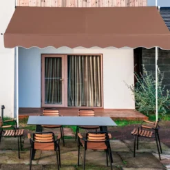 Klemmmarkise 200 cm breit Balkonmarkise ohne Bohren UV-beständig höhenverstellbar Braun
