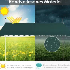 Klemmmarkise 300 cm breit Balkonmarkise ohne Bohren UV-beständig höhenverstellbar
