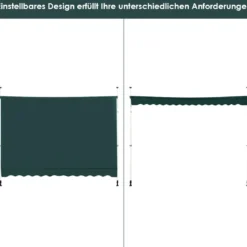 Klemmmarkise 300 cm breit Balkonmarkise ohne Bohren UV-beständig höhenverstellbar