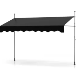 Klemmmarkise ohne Bohren mit Handkurbel Höhenverstellbare & UV-beständige 300 cm