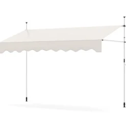 Klemmmarkise ohne Bohren mit Handkurbel Höhenverstellbare & UV-beständige 300 cm