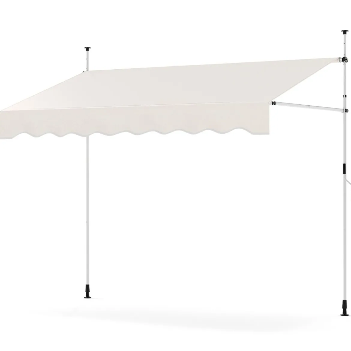 Klemmmarkise ohne Bohren mit Handkurbel Höhenverstellbare & UV-beständige 250 cm