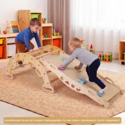 Kletterbogen Holz Montessori Kletterwippe mit Weichem Kissen für Kinder ab 3 Jahre