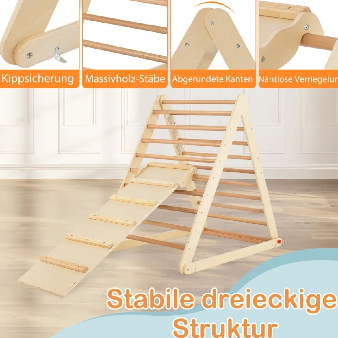 Kletterdreieck mit Leiter Klappbares Klettergerüst Sprossendreieck zur Entwicklung