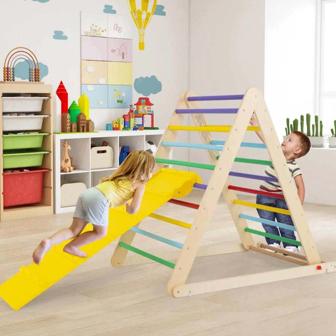 Kletterdreieck mit Leiter Klappbares Klettergerüst Sprossendreieck zur Entwicklung