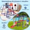 Klettergerüst Outdoor 7 in 1 Spielplatz mit Rutsche Kletterleiter Strickleiter für drinnen und draußen 150 x 142 x 146 cm