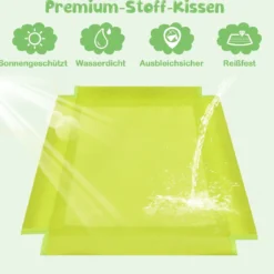 Kletterkuppel mit Rutsche &Stoffplattform & 180 kg Belastbarkeit Klettergerüst in Kuppelform Grün + Grau