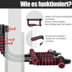 Klimmzugstange für den Türrahmen tragbare Türstange multifunktional fürs Krafttraining Schwarz