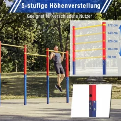 Klimmzugstange Reckstange Höhenverstellbar 80-172 cm aus Verzinktem Stahl bis 330 kg
