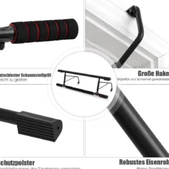 Klimmzugstange Türreck Fitness Hometrainer Pull-Up-Bar Schwarz 100,5 x 26,5 x 35cm