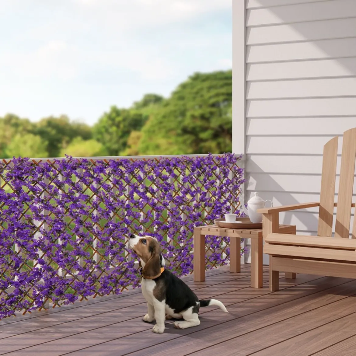 Künstliche Garten Sichtschutz Pflanzenwand Hecken mit Efeublättern / Eukalyptus Blättern