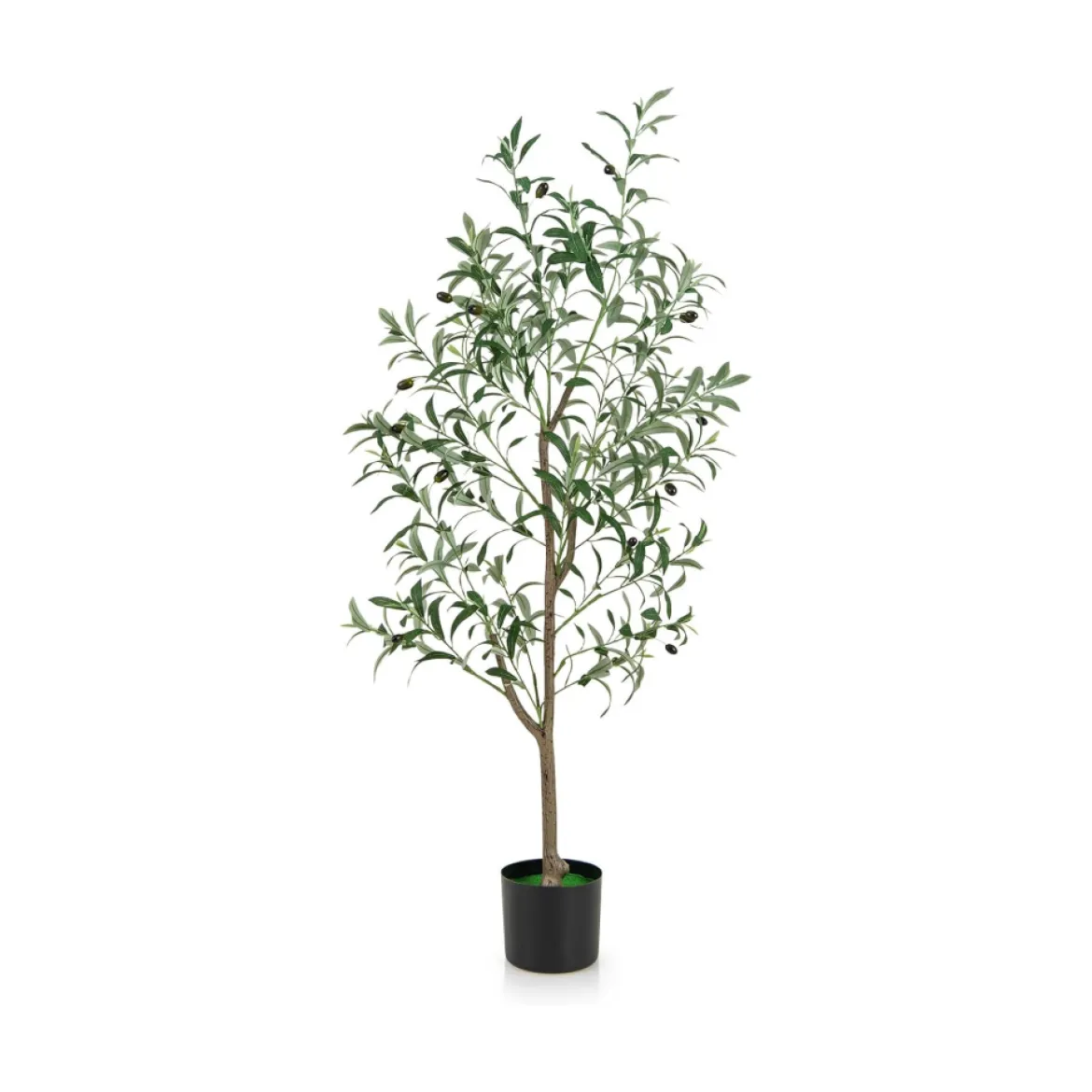 Künstliche Olivenbaum Kunstpflanze 130 cm Zimmerpflanze mit Zementtopf