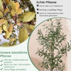 Künstliche Olivenbaum Kunstpflanze 130 cm Zimmerpflanze mit Zementtopf