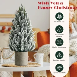 Künstlicher Mini-Weihnachtsbaum 47 cm hoher Mini-Weihnachtsbaum aus PE Grün + Weiß