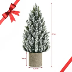 Künstlicher Mini-Weihnachtsbaum 47 cm hoher Mini-Weihnachtsbaum aus PE Grün + Weiß