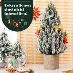 Künstlicher Mini-Weihnachtsbaum 47 cm hoher Mini-Weihnachtsbaum aus PE Grün + Weiß