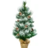 Künstlicher Mini-Weihnachtsbaum aus Schneebedeckter Kiefer mit Kiefernzapfen-Dekoration 60 cm