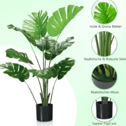 Künstlicher Monstera Deliciosa Baum für drinnen und draußen 121 cm Grün