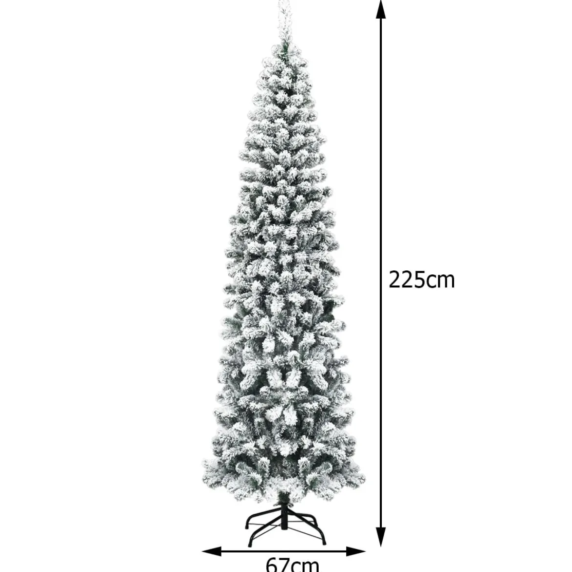 Künstlicher Schneebedeckter Weihnachtsbaum mit 461 Zweigenals 225 cm