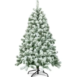 Künstlicher schneebedeckter Weihnachtsbaum mit Metallständer und PVC Nadeln 135 cm