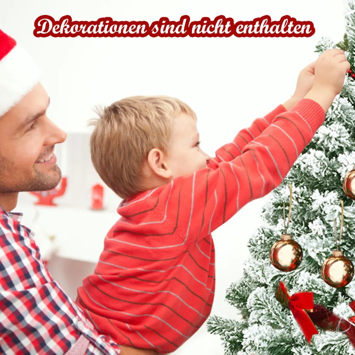 Künstlicher Schneebedeckter Weihnachtsbaum mit Metallständer und PVC Nadeln 180 cm