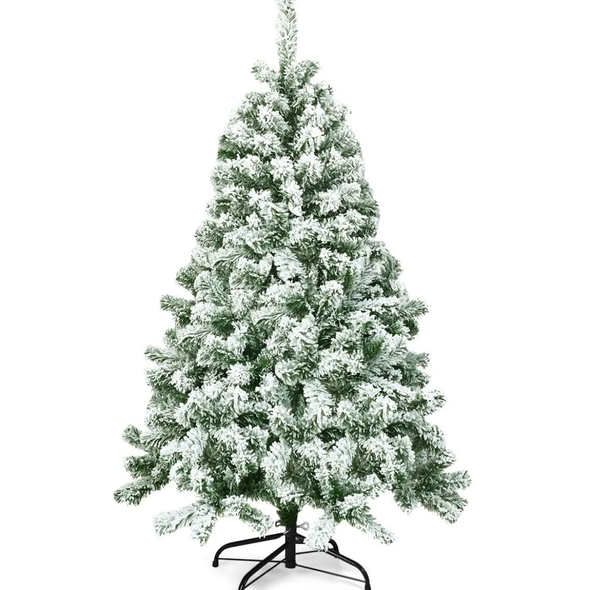Künstlicher Schneebedeckter Weihnachtsbaum mit Metallständer und PVC Nadeln 180 cm