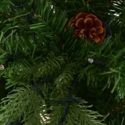 Künstlicher Tannenbaum mit LED-Lichterketten Weihnachtsbaum Christbaum mit Klappsystem und Metallständer 210/225/240 cm Grün