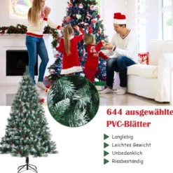 Künstlicher Verschneiter Weihnachtsbaum mit Tannenzapfen für Indoor & Outdoor 180 cm
