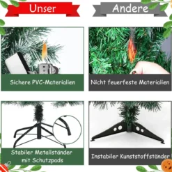 Künstlicher Verschneiter Weihnachtsbaum mit Tannenzapfen für Indoor & Outdoor 180 cm