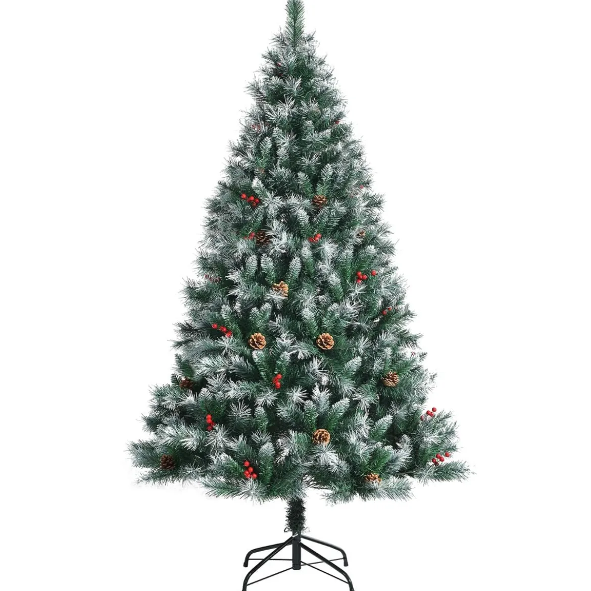 Künstlicher Verschneiter Weihnachtsbaum mit Tannenzapfen für Indoor & Outdoor 180 cm