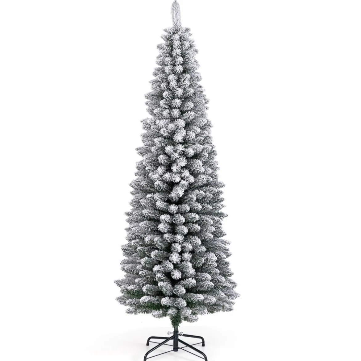 Künstlicher Weihnachtsbaum Bleistift 180 cm Tannenbaum mit Schnee Grün