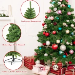 Künstlicher Weihnachtsbaum 180cm Tannenbaum Christbaum mit Metallständer Grün
