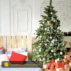 Künstlicher Weihnachtsbaum 180cm Tannenbaum Christbaum mit Metallständer Grün