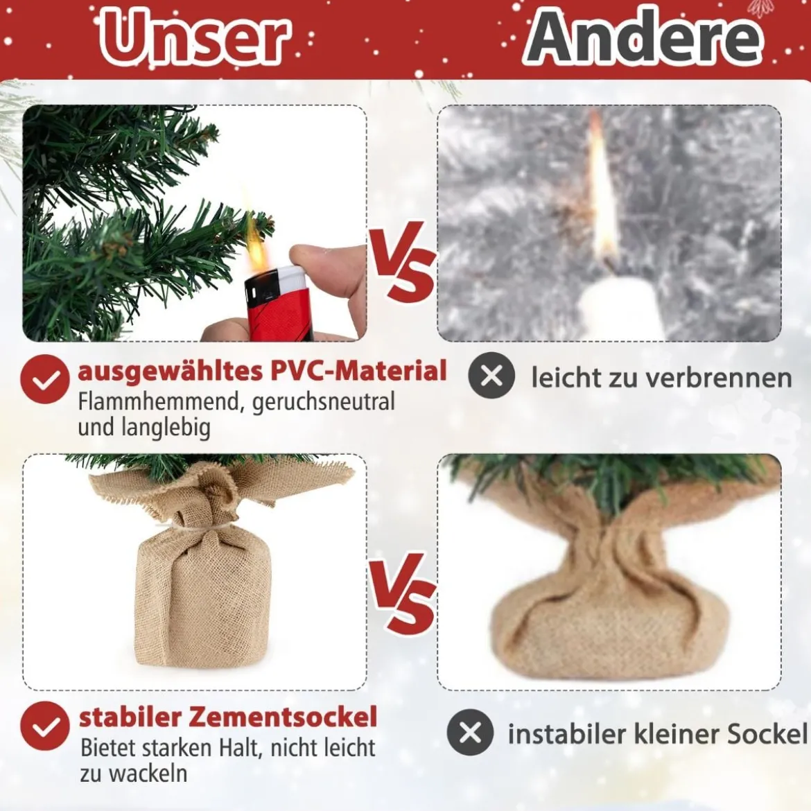 Künstlicher Weihnachtsbaum 3er Set Bleistift Tannenbaum mit Beleuchtung Grün