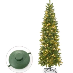 Künstlicher Weihnachtsbaum mit warmweißen & mehrfarbigen LED-Lichtern und 648 dichte Zweigspitzen 180 cm