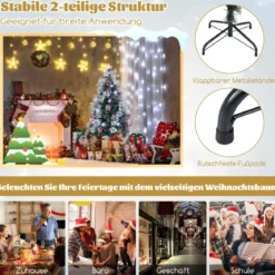 Künstlicher Weihnachtsbaum mit Beleuchtung & Schnee & Sternspitze Tannenbaum Christbaum
