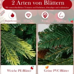 Künstlicher Weihnachtsbaum mit Beleuchtung und Fernbedienung 150 cm Tannenbaum mit 250 APP-gesteuerte mehrfarbige RGB-Lichter