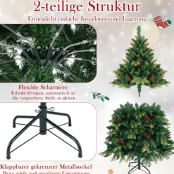 Künstlicher Weihnachtsbaum mit Beleuchtung und Fernbedienung 150 cm Tannenbaum mit 250 APP-gesteuerte mehrfarbige RGB-Lichter