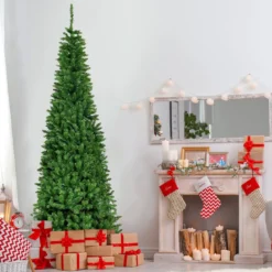 Künstlicher Weihnachtsbaum mit 708 Zweigen und 250 Bunten LED-Lichtern 200 cm