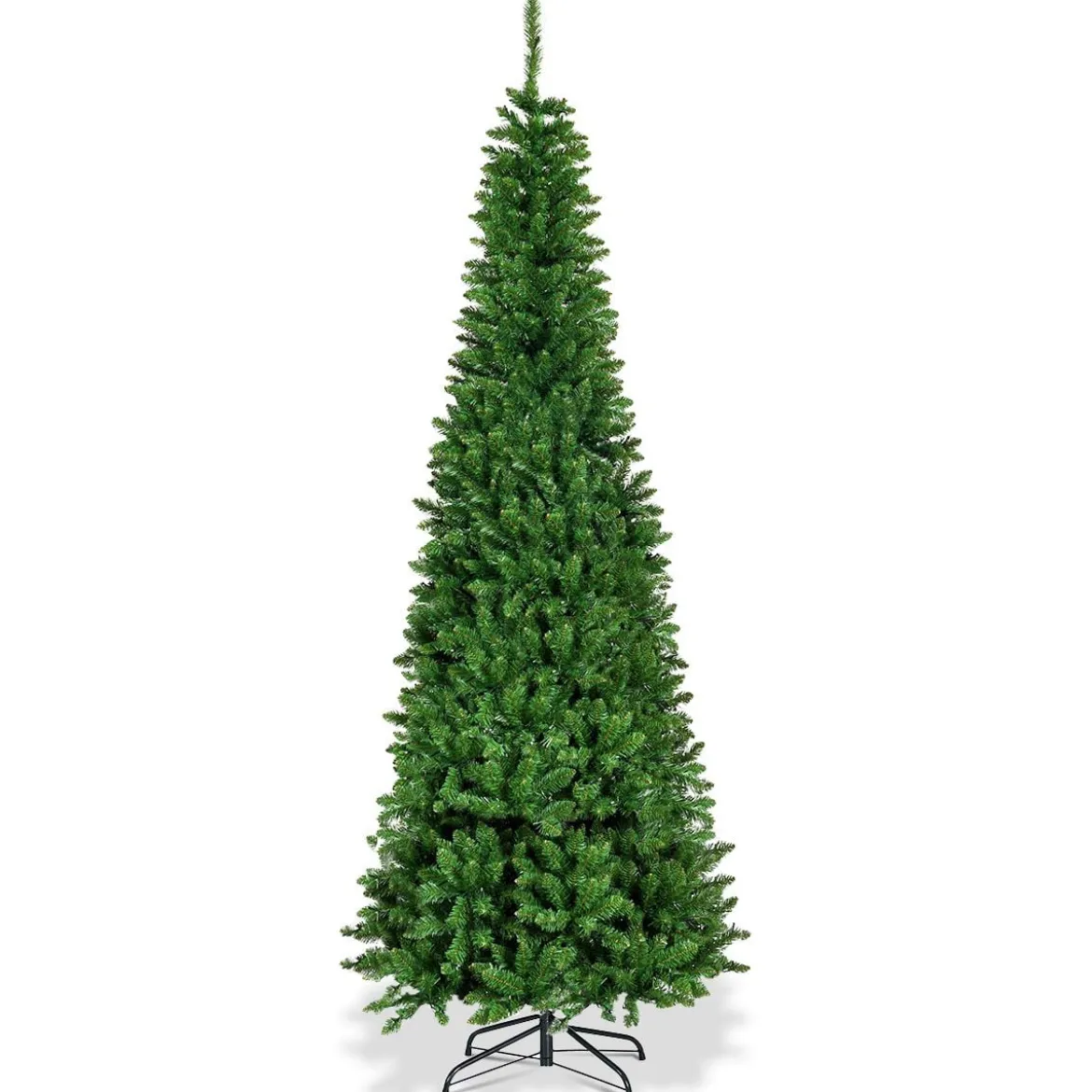 Künstlicher Weihnachtsbaum mit 1085 Zweigen und 350 Bunten LED-Lichtern 225 cm
