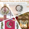 Künstlicher Weihnachtskranz mit Beleuchtung schneebedeckter Weihnachtskranz mit 35 LED-Lichtern