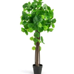 Künstlicher Zierapfelbaum im Topf mit Echtem Holzstamm & Verstellbaren Zweigen Kunstpflanze