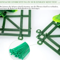 Künstliches Pflanzenwand Hecke Efeublättern Sichtschutz Heckenpflanze Windschutz Grüne Hecke 50 x 50 cm