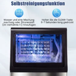 Kommerzielle Eiswürfelmaschine Eiswürfelbereiter 50 kg/24 Std. mit 11 kg Eislagerkapazität